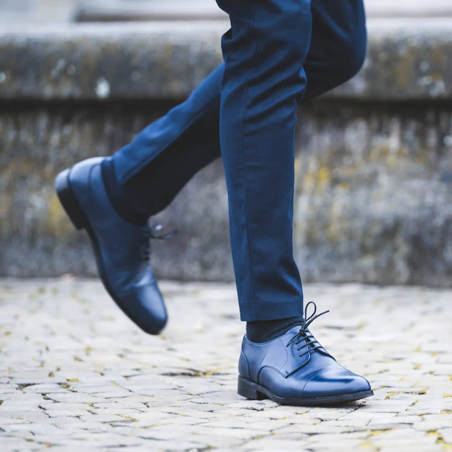 Attorney Derby Midnight Blue Leather Shoes For Men The Jacket Maker